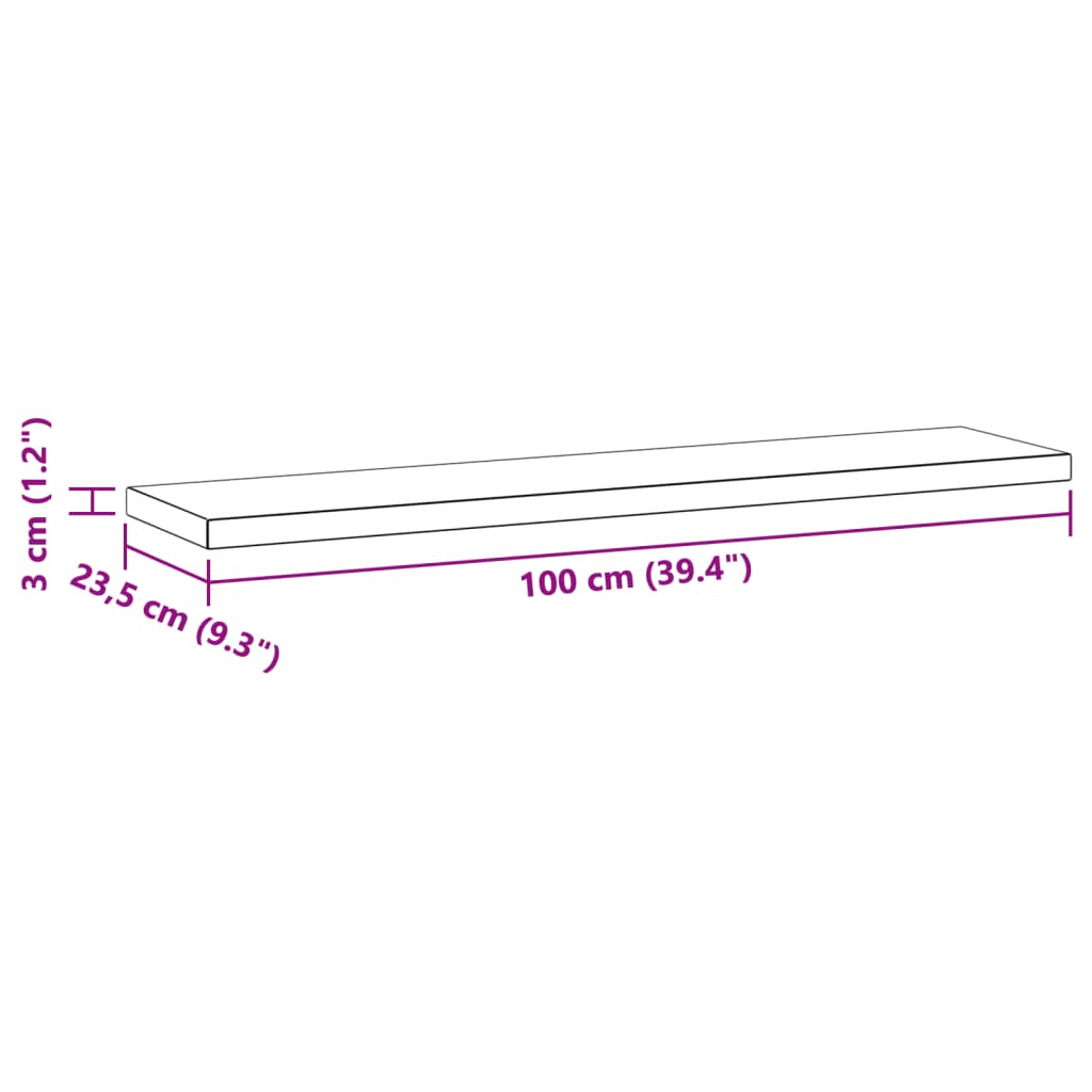 vidaXL Wandregale 2 Stk. 100x23,5x3 cm Schwarz Edelstahl