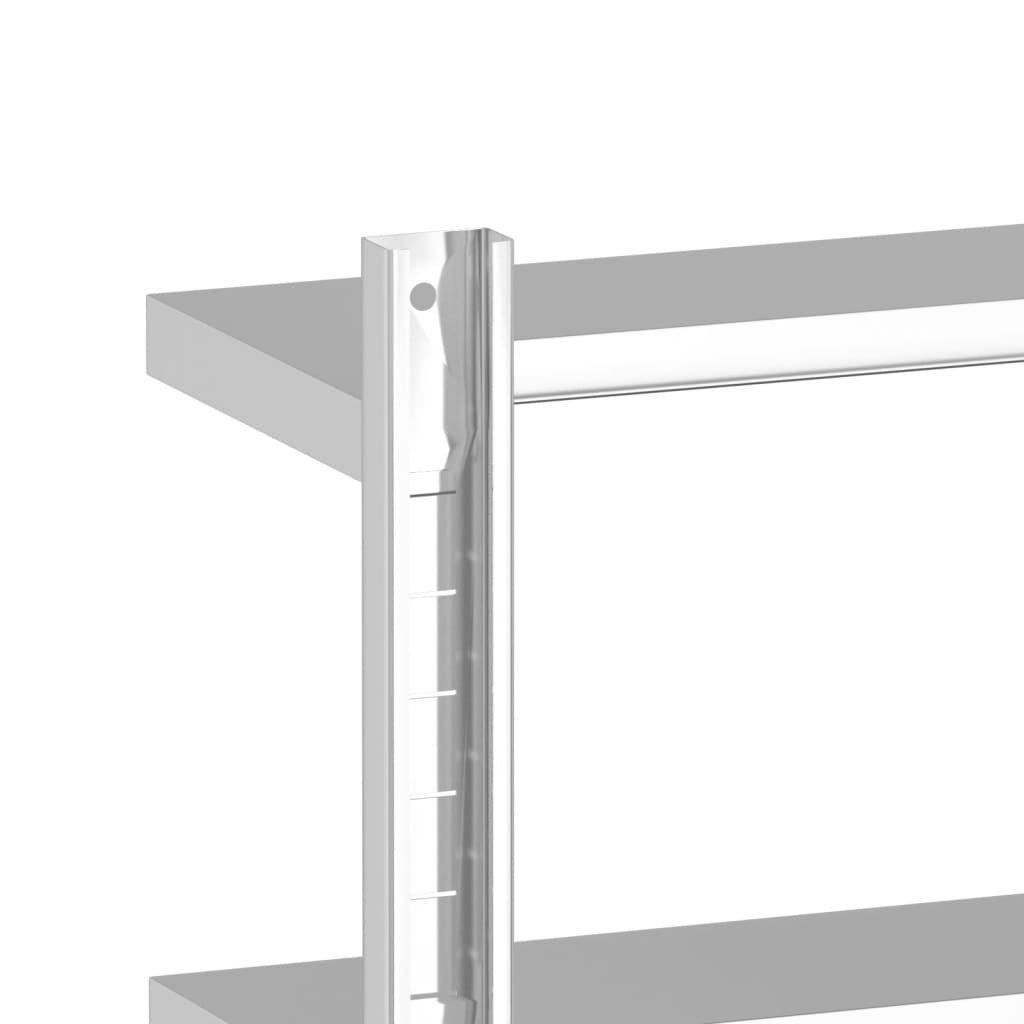 vidaXL Wandregal mit 2 Böden 100x23,5x60 cm Silbern Edelstahl