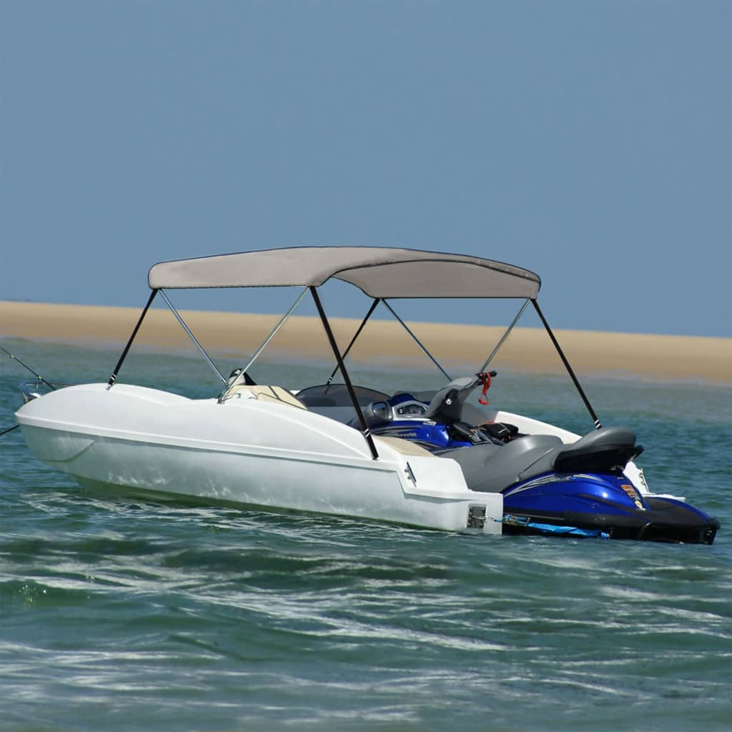 vidaXL 2-Bow Bimini Top Grau 150x120x110 cm