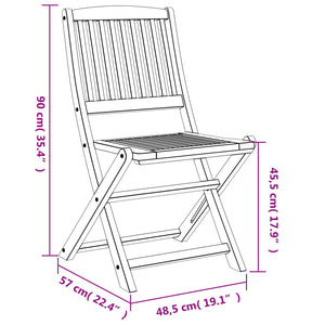 vidaXL Gartenstühle 8 Stk. Klappbar 48,5x57x90 cm Massivholz Akazie