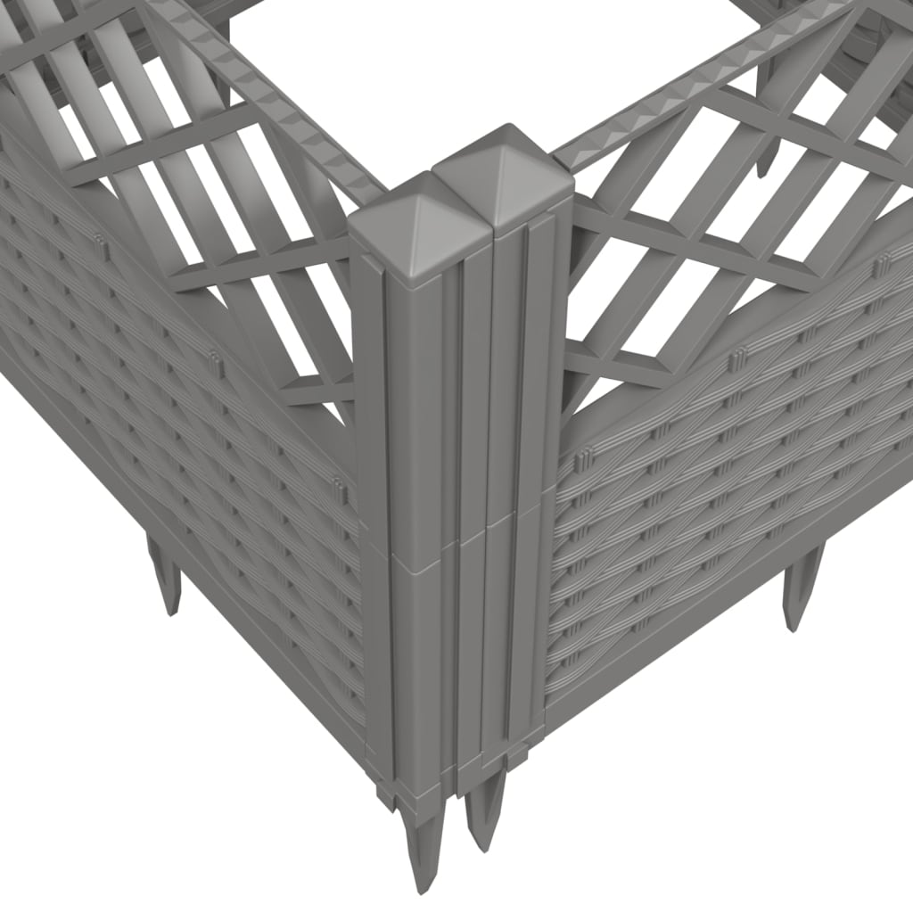Pflanzkasten mit Erdspießen Hellgrau 363,5x43,5x43,5 cm PP