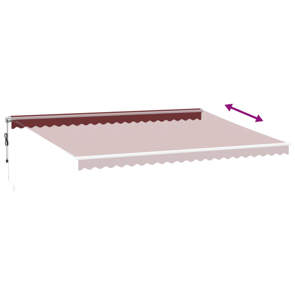 vidaXL Markise Automatisch mit LED Weinrot 500x300 cm