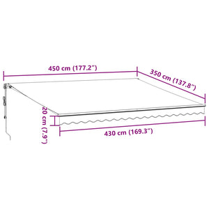 vidaXL Markise Automatisch mit LED Weinrot 450x350 cm