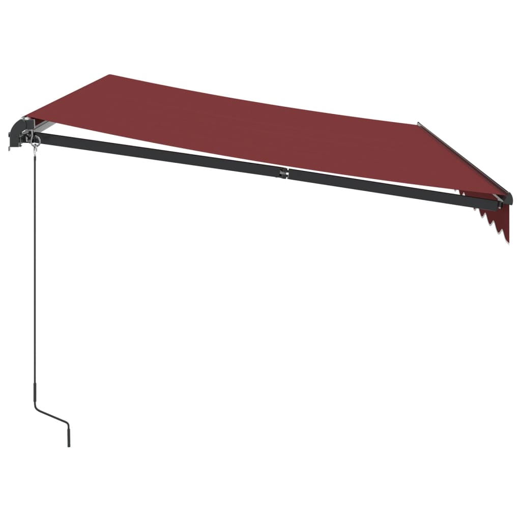 vidaXL Markise Manuell mit LED Weinrot 350x250 cm