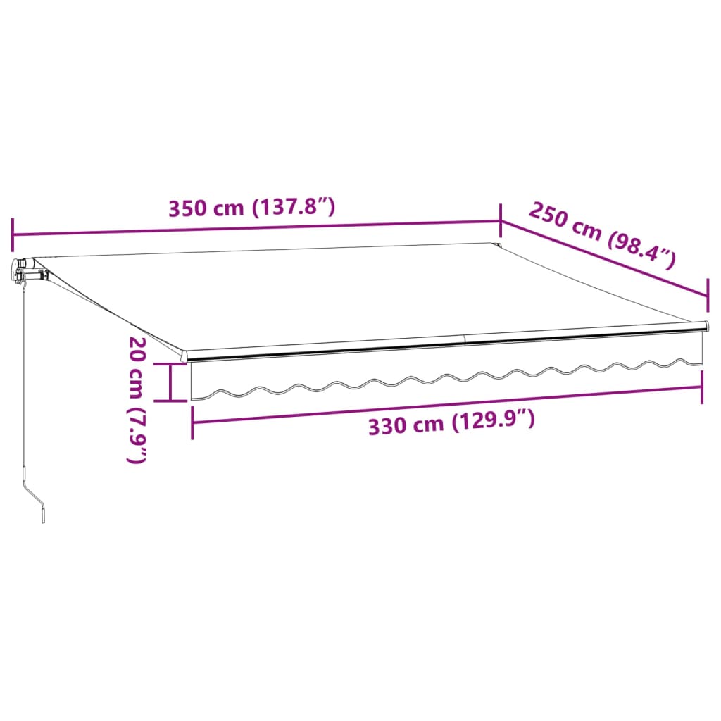 vidaXL Markise Manuell mit LED Braun 350x250 cm