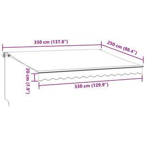 vidaXL Markise Manuell mit LED Braun 350x250 cm