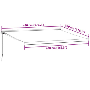 vidaXL Markise Einziehbar Anthrazit und Weiß 4,5x3 m Stoff & Aluminium