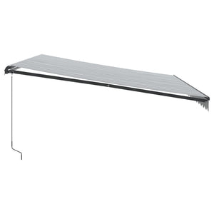 Markise mit LED-Beleuchtung Manuell Anthrazit & Weiß 450x300 cm Stilecasa