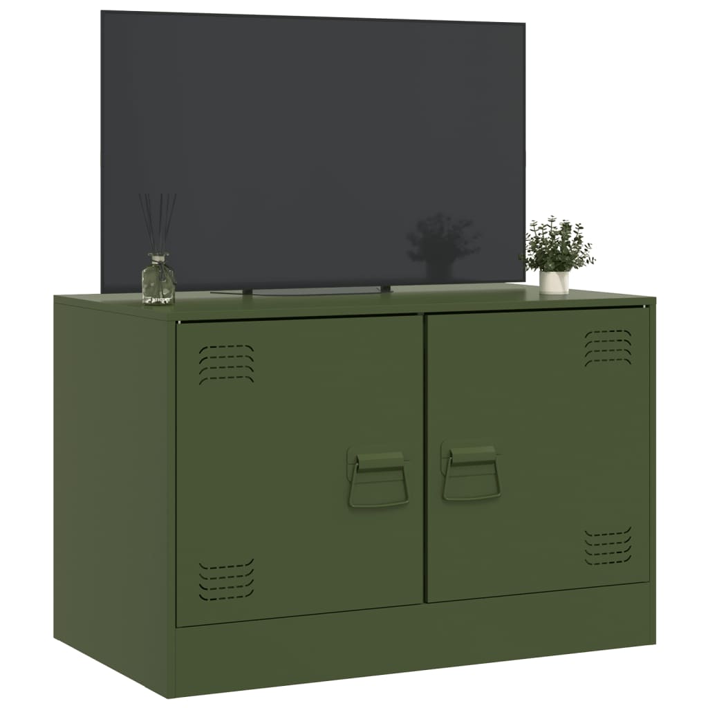 vidaXL TV-Schrank Olivgrün 67x39x44 cm Stahl