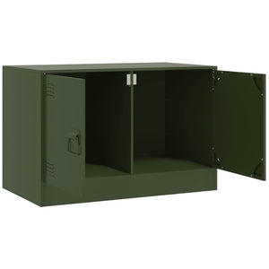 vidaXL TV-Schrank Olivgrün 67x39x44 cm Stahl