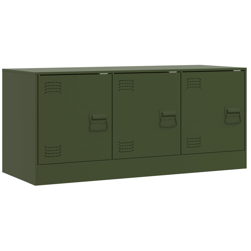 vidaXL TV-Schrank Olivgrün 99x39x44 cm Stahl