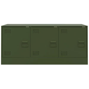 vidaXL TV-Schrank Olivgrün 99x39x44 cm Stahl