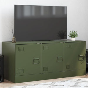 vidaXL TV-Schrank Olivgrün 99x39x44 cm Stahl