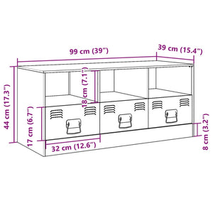 TV-Schrank Olivgrün 99x39x44 cm Stahl Stilecasa