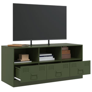 TV-Schrank Olivgrün 99x39x44 cm Stahl Stilecasa