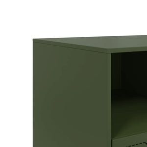 TV-Schrank Olivgrün 99x39x44 cm Stahl Stilecasa