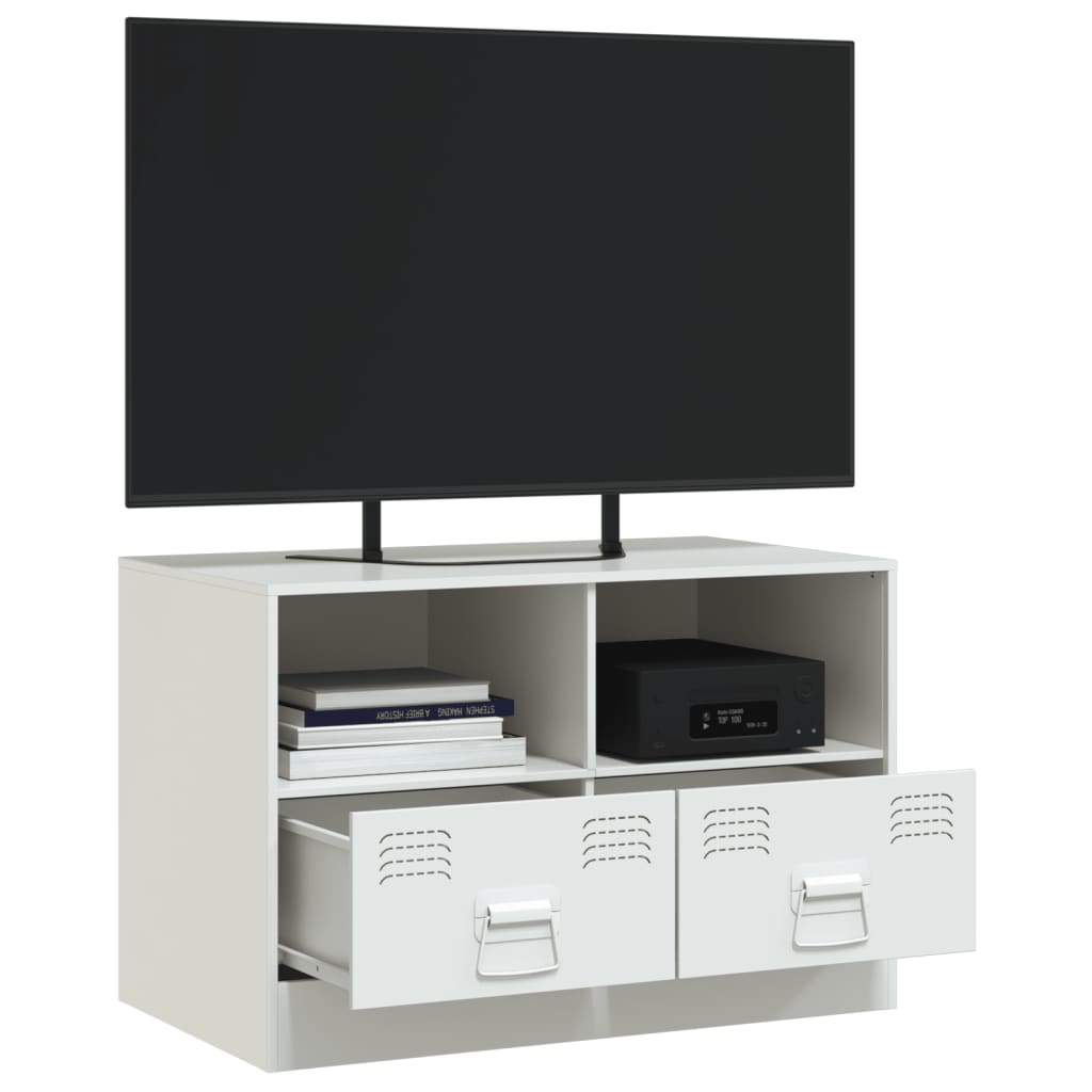 vidaXL TV-Schrank Weiß 67x39x44 cm Stahl