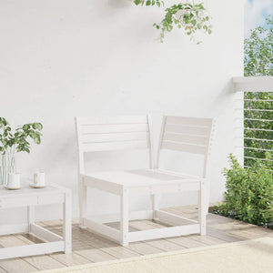 vidaXL Garten-Ecksofa Weiß 73x73x78 cm Massivholz Kiefer