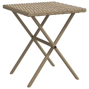 vidaXL Sonnenliegen 2 Stk. mit Tisch Beige Poly Rattan