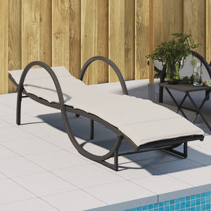 vidaXL Sonnenliege mit Auflage Schwarz 60x199x42 cm Poly Rattan