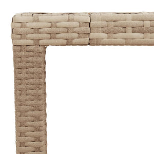 vidaXL Gartentisch Beige 190x90x75 cm Poly Rattan Akazienholz