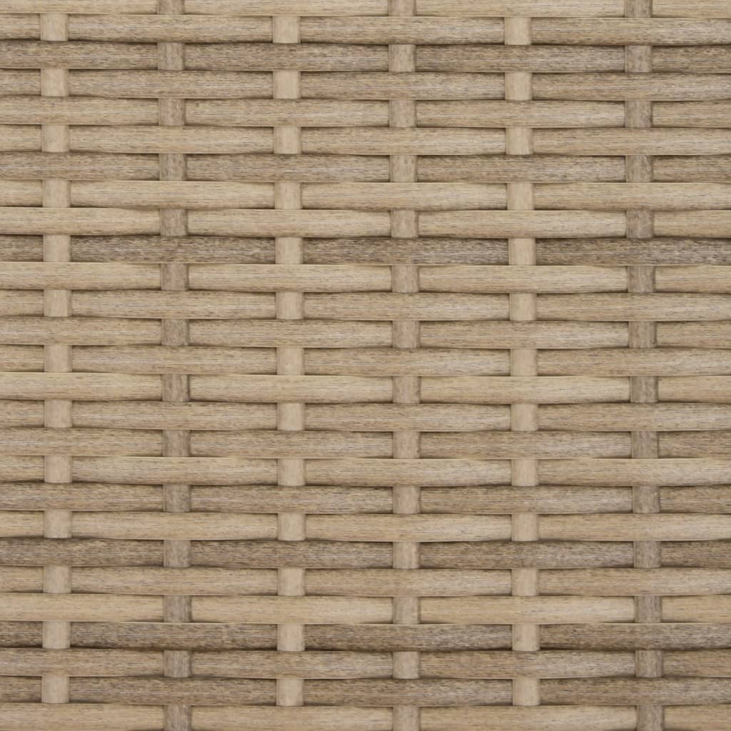 Sonnenliege mit Kissen Beige Poly Rattan