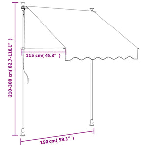 vidaXL Markise Einziehbar Anthrazit 150x150 cm Stoff und Stahl