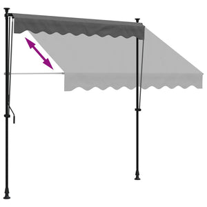 vidaXL Markise Einziehbar Anthrazit 200x150 cm Stoff und Stahl