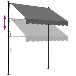 vidaXL Markise Einziehbar Anthrazit 200x150 cm Stoff und Stahl