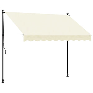 vidaXL Markise Einziehbar Creme 250x150 cm Stoff und Stahl