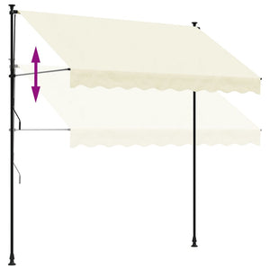 vidaXL Markise Einziehbar Creme 250x150 cm Stoff und Stahl