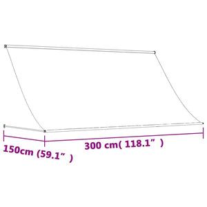 vidaXL Markise Einziehbar Anthrazit 300x150 cm Stoff und Stahl