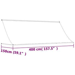 vidaXL Markise Einziehbar Anthrazit 400x150 cm Stoff und Stahl