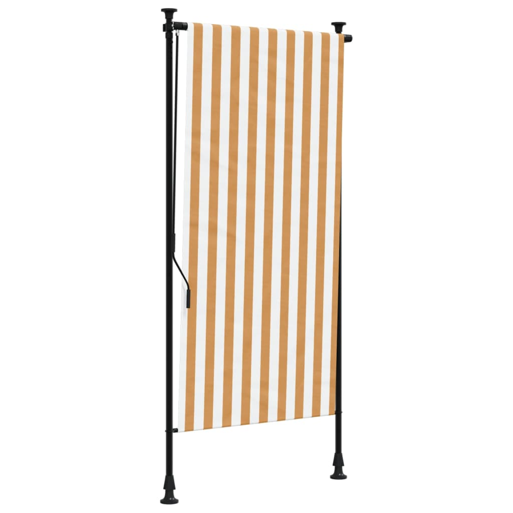 vidaXL Außenrollo Orange und Weiß 100x270 cm Stoff und Stahl