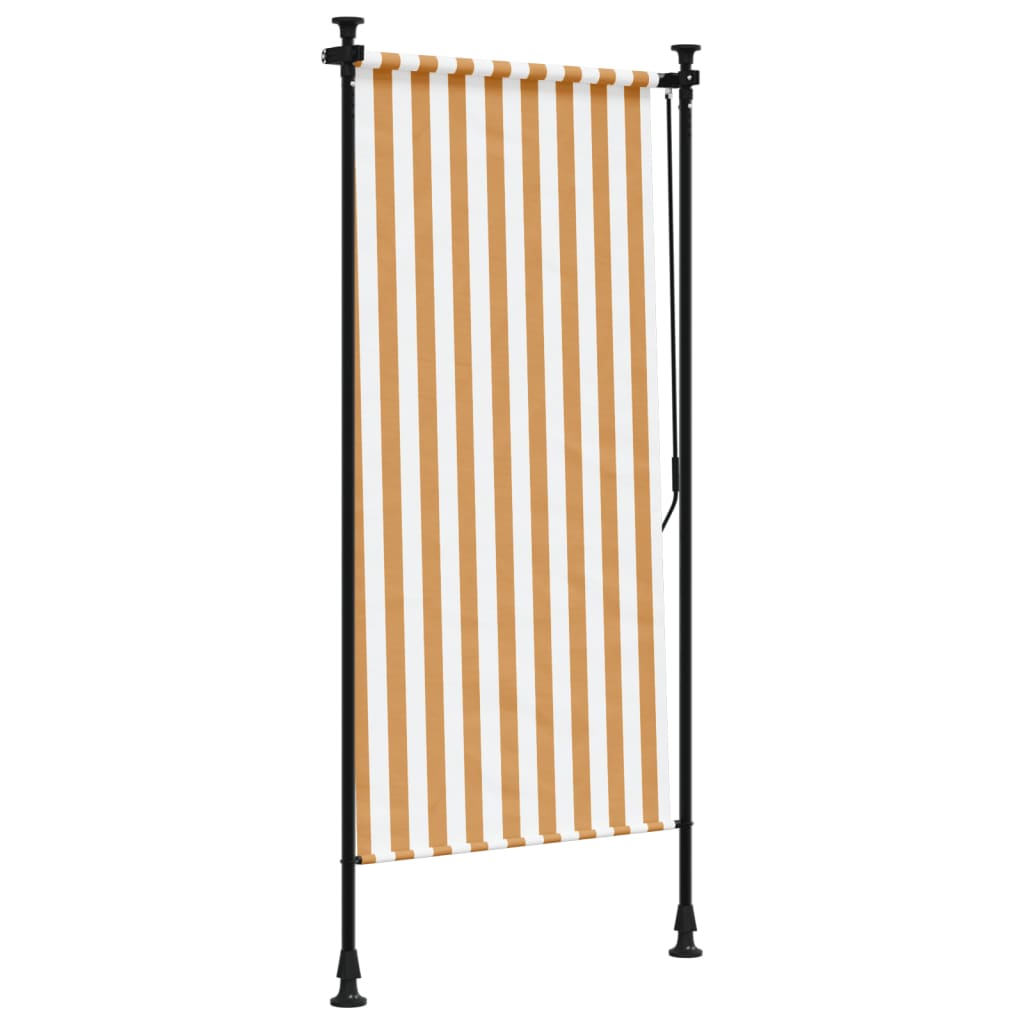 vidaXL Außenrollo Orange und Weiß 100x270 cm Stoff und Stahl