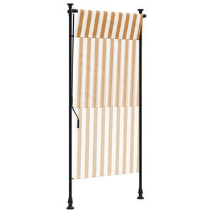 vidaXL Außenrollo Orange und Weiß 100x270 cm Stoff und Stahl