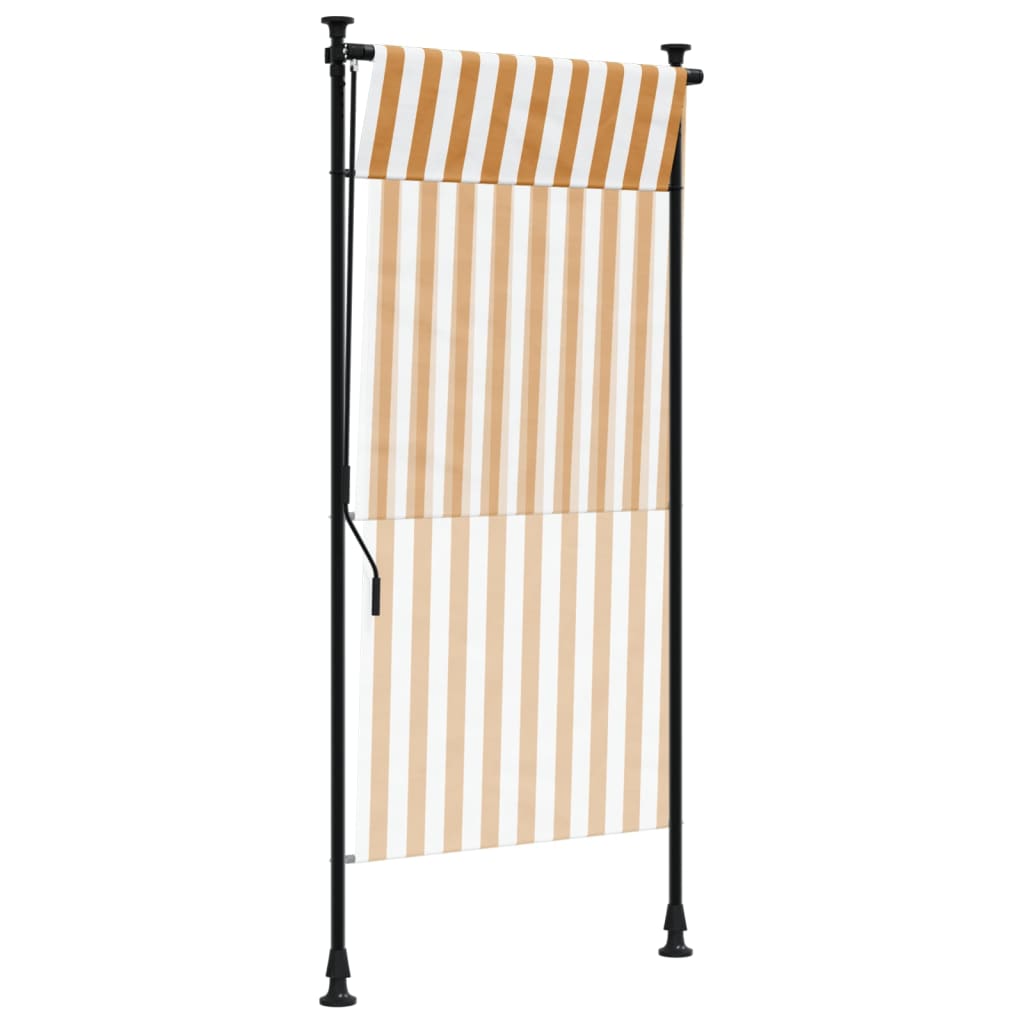 vidaXL Außenrollo Orange und Weiß 120x270 cm Stoff und Stahl