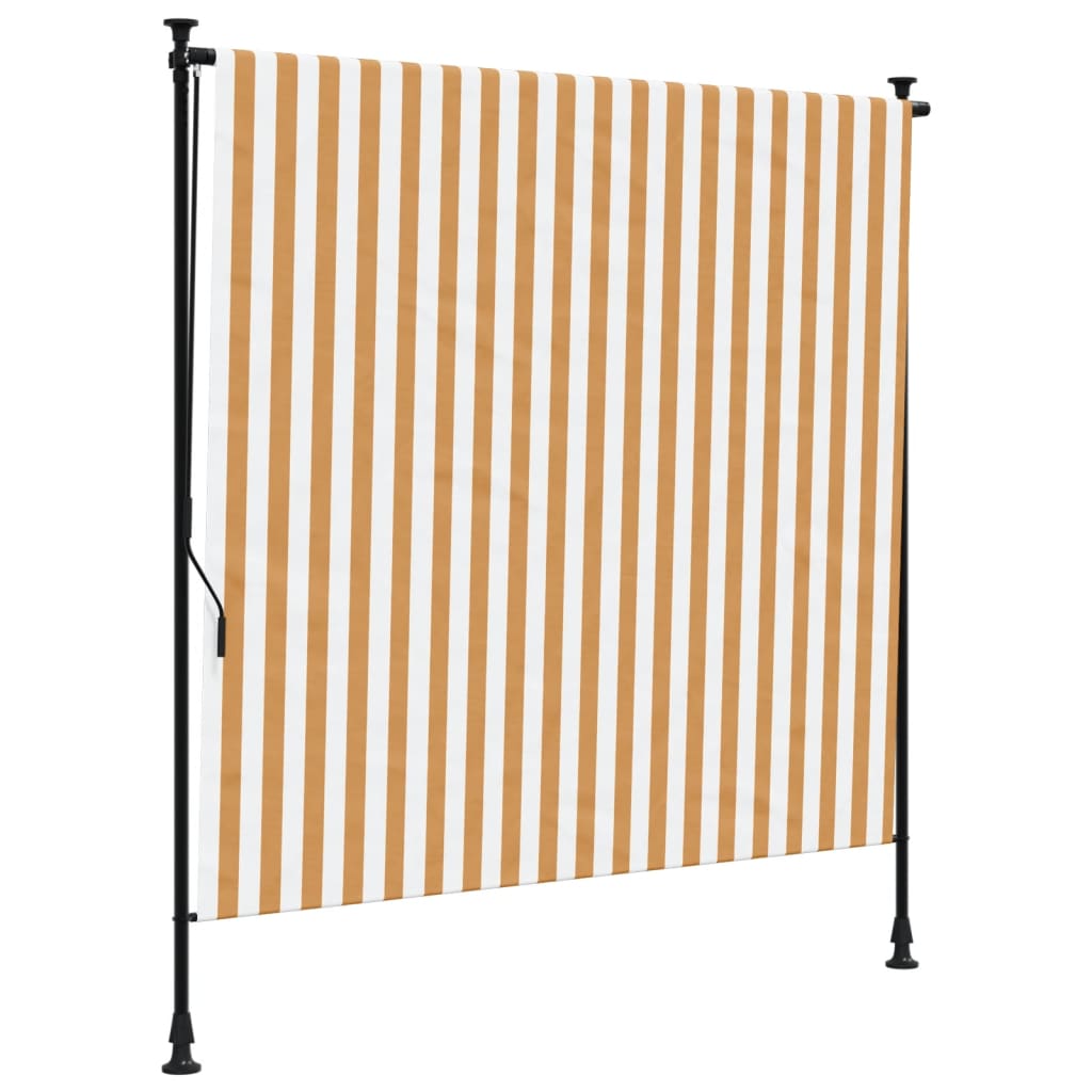 vidaXL Außenrollo Orange und Weiß 150x270 cm Stoff und Stahl