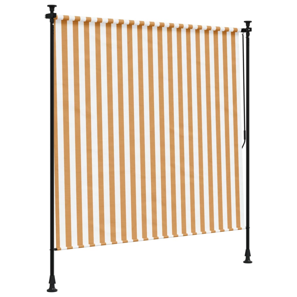 vidaXL Außenrollo Orange und Weiß 150x270 cm Stoff und Stahl