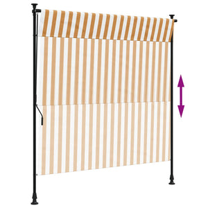 vidaXL Außenrollo Orange und Weiß 200x270 cm Stoff und Stahl