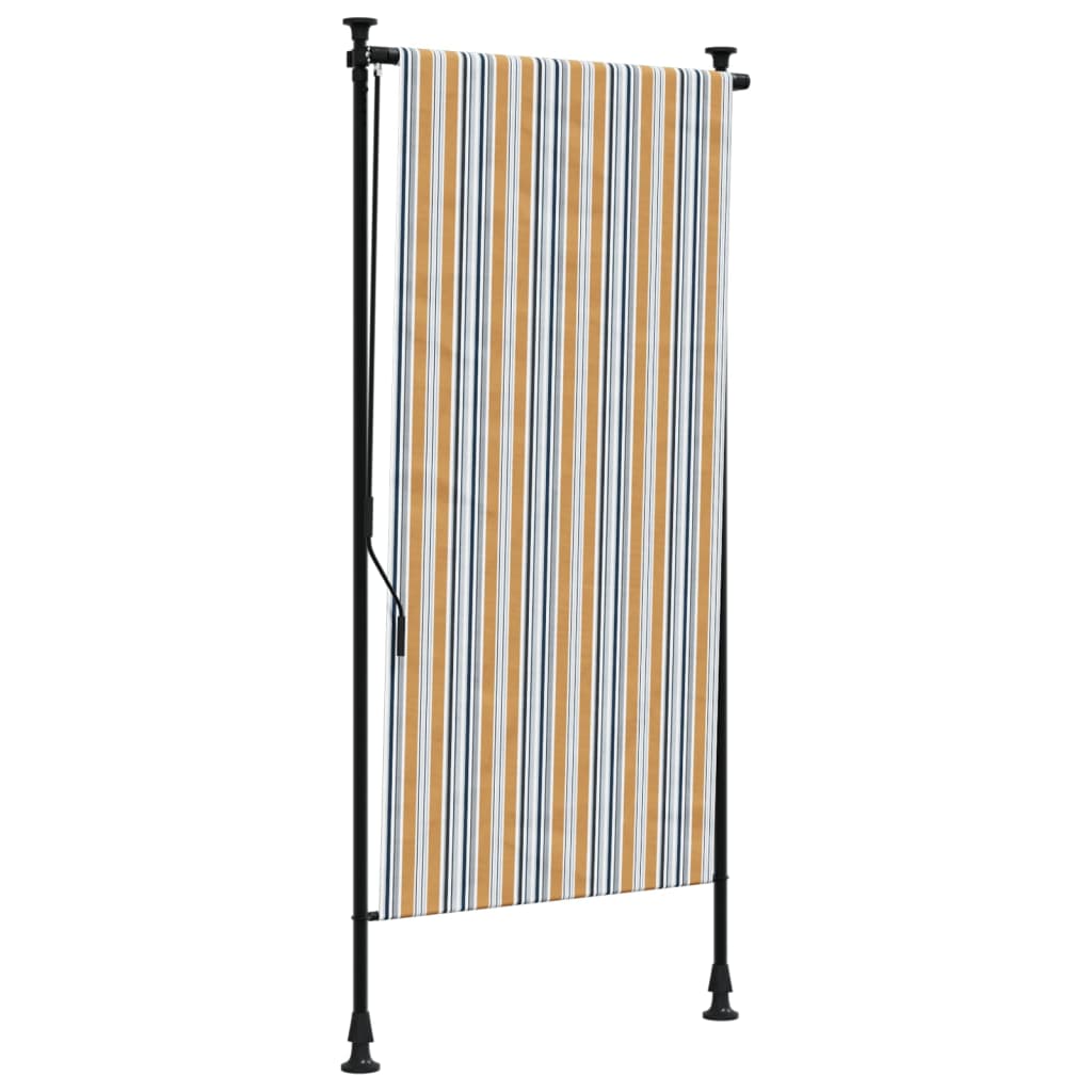 vidaXL Außenrollo Gelb und Weiß 120x270 cm Stoff und Stahl