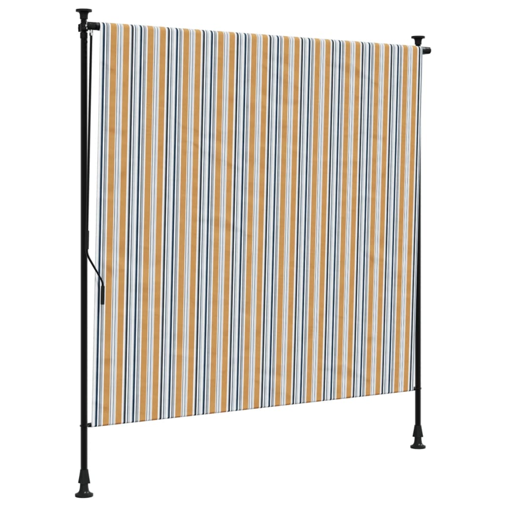 vidaXL Außenrollo Gelb und Weiß 150x270 cm Stoff und Stahl