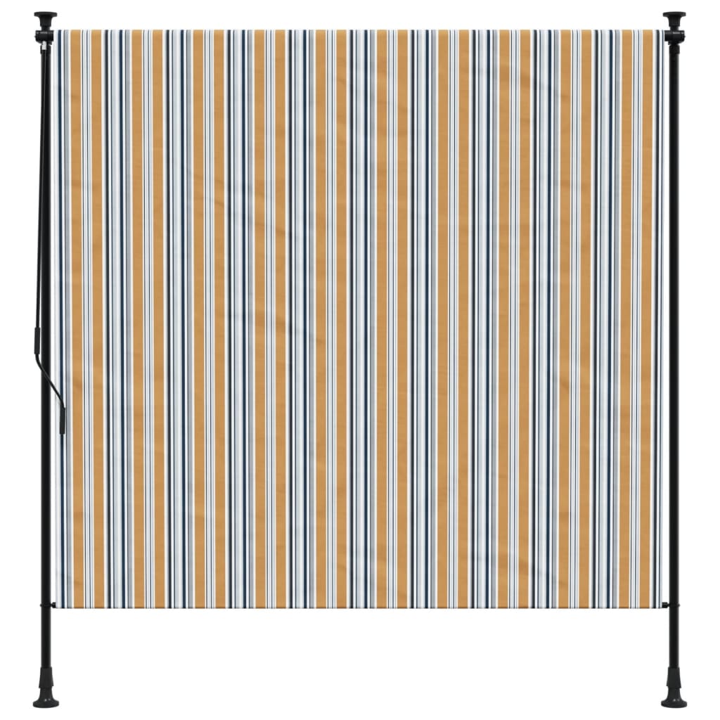 vidaXL Außenrollo Gelb und Weiß 150x270 cm Stoff und Stahl