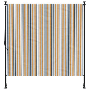 vidaXL Außenrollo Gelb und Weiß 150x270 cm Stoff und Stahl