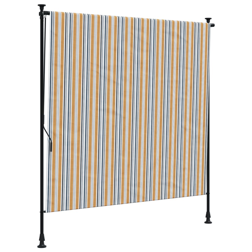 vidaXL Außenrollo Gelb und Weiß 200x270 cm Stoff und Stahl