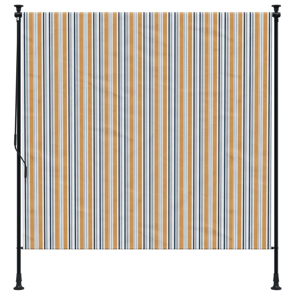 vidaXL Außenrollo Gelb und Weiß 200x270 cm Stoff und Stahl