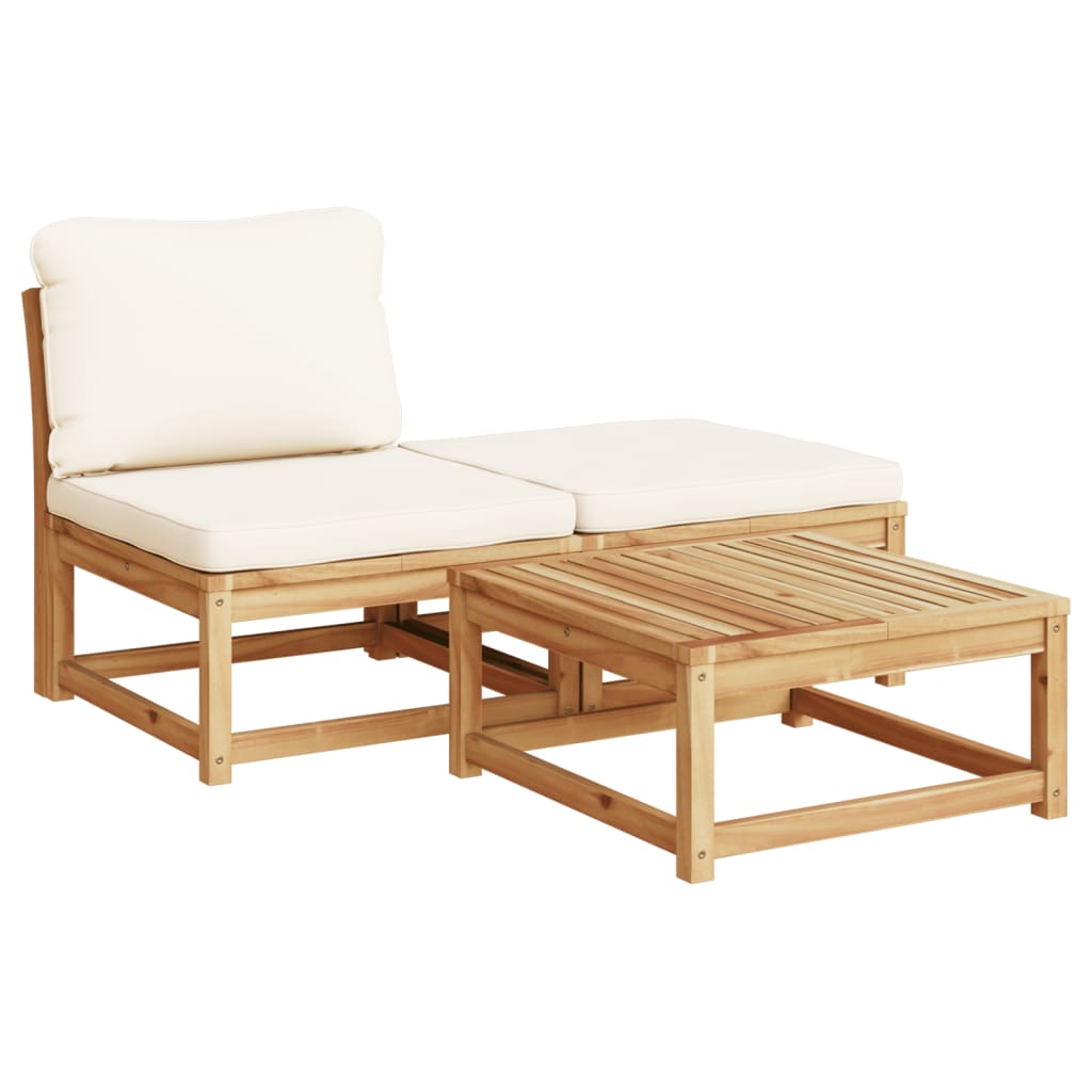 vidaXL 11-tlg. Garten-Lounge-Set mit Kissen Massivholz Akazie