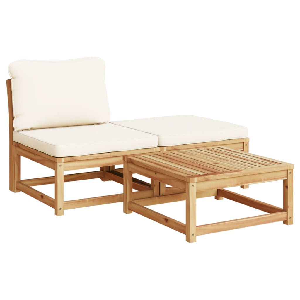 vidaXL 7-tlg. Garten-Lounge-Set mit Kissen Massivholz Akazie