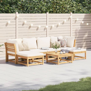 vidaXL 7-tlg. Garten-Lounge-Set mit Kissen Massivholz Akazie