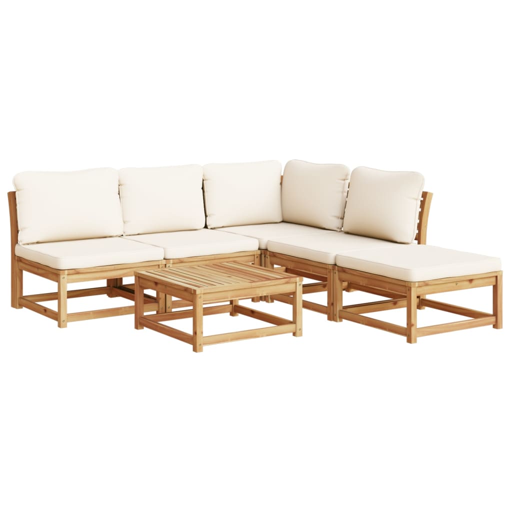 vidaXL 6-tlg. Garten-Lounge-Set mit Kissen Massivholz Akazie